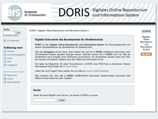 Screenshot des Digitalen Online-Repositoriums und Informationssystems des BfS