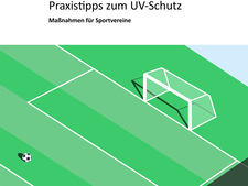 Ausschnitt der ersten Seite der Publikation "Praxistipps zum UV-Schutz Maßnahmen für Sportvereine"