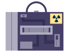 Grafik: Missbräuchlich verwendetes radioaktives Material in einem Koffer