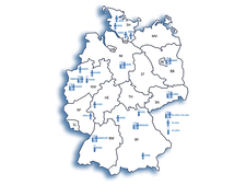 Deutschlandkarte mit Inkorporationsmessstellen