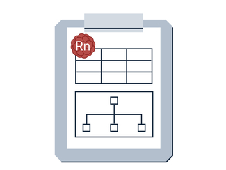 Clipboard mit Plan und Radon