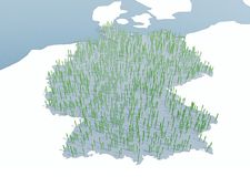 Map of Germany with ODL measuring points