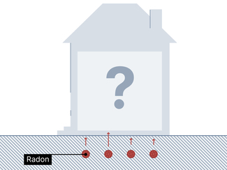Drawing of a house with a question mark